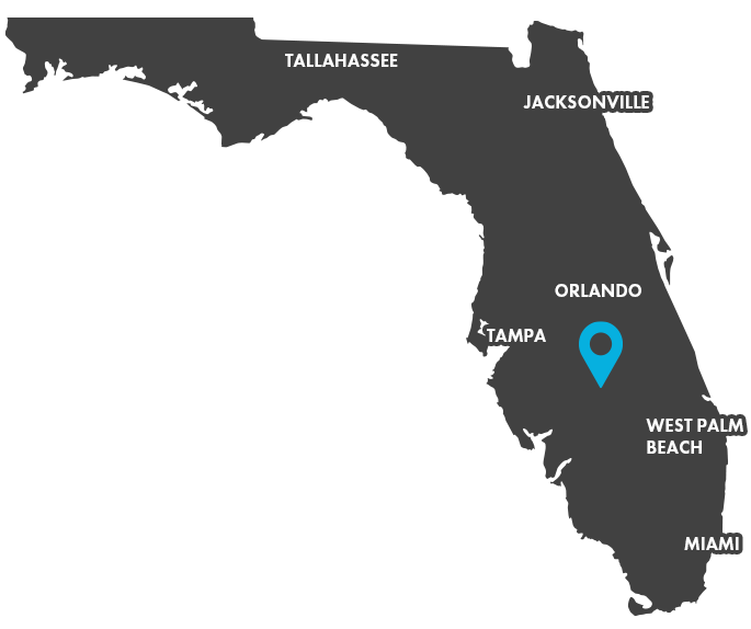 Florida State Map with Sebring Pin