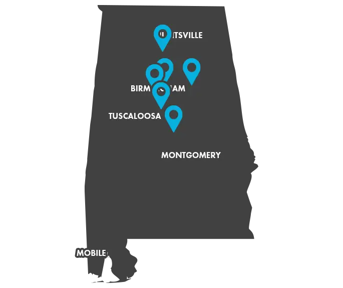 North Central Alabama State Map