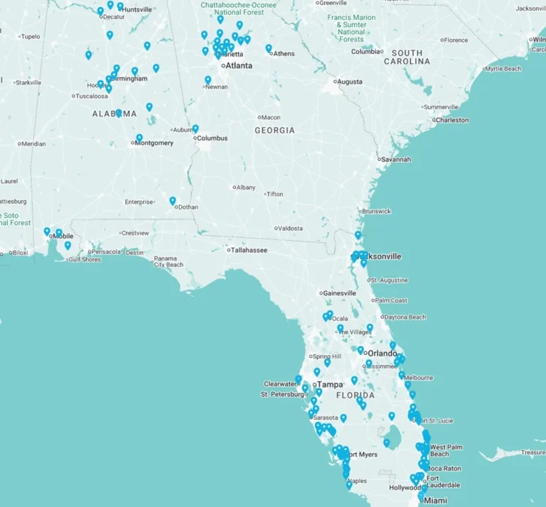 AQUA Dermstology Locations Map